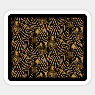 Black and Gold Zebra Sticker